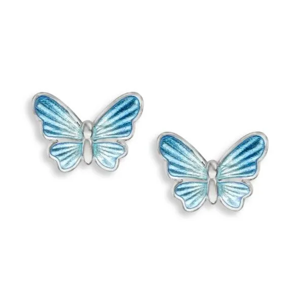 Sterling Silver Blue Enamel Butterfly Earrings Dickinson Jewelers Dunkirk, MD