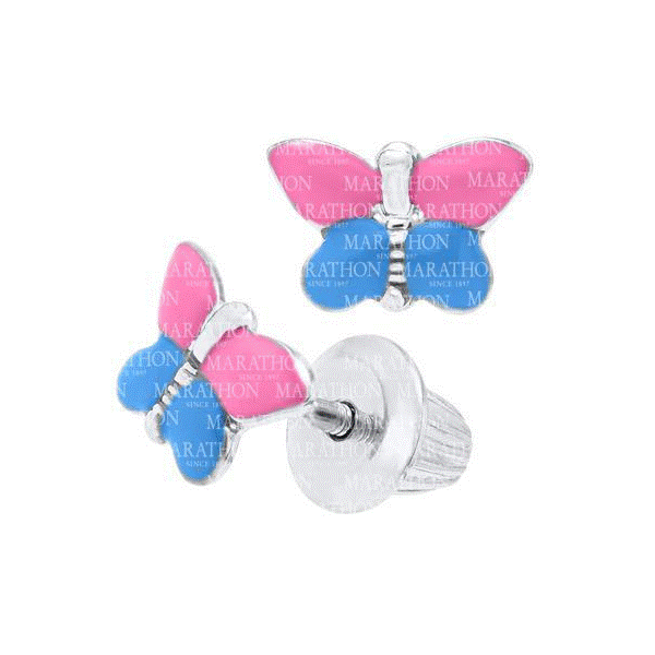 Child's Sterling Silver Butterfly Stud Earrings Dickinson Jewelers Dunkirk, MD