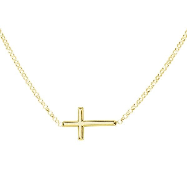 14k Gold Plated Horizontal Cross Necklace Dickinson Jewelers Dunkirk, MD