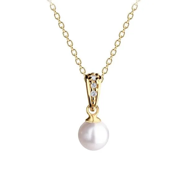 14K Gold Plated Pearl Drop Necklace Dickinson Jewelers Dunkirk, MD