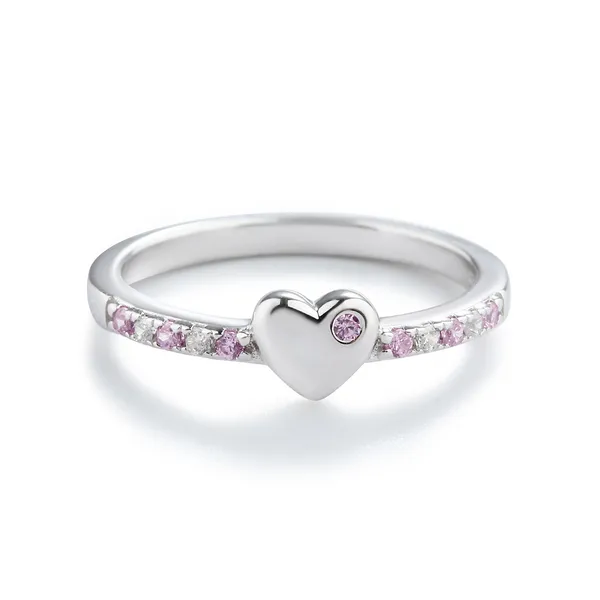 Child Sterling Silver Pink White CZs Heart Ring Dickinson Jewelers Dunkirk, MD