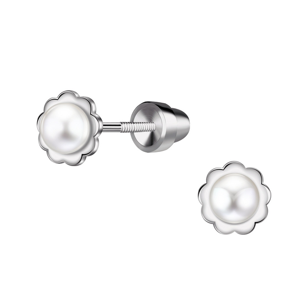 Sterling Silver Freshwater Pearl Scalloped Earrings Dickinson Jewelers Dunkirk, MD