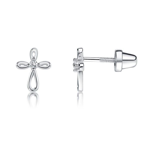 Sterling Silver Open Infinity Cross Earrings Dickinson Jewelers Dunkirk, MD