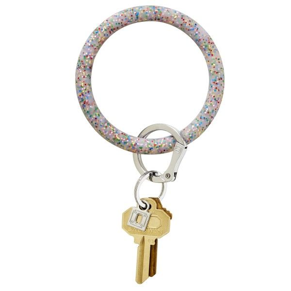 Rainbow Confetti Big O Silicone Key Ring Dickinson Jewelers Dunkirk, MD
