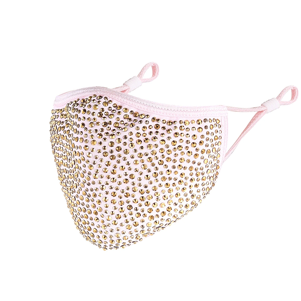 Destiny Gold Crystal Face Mask-Pink Dickinson Jewelers Dunkirk, MD