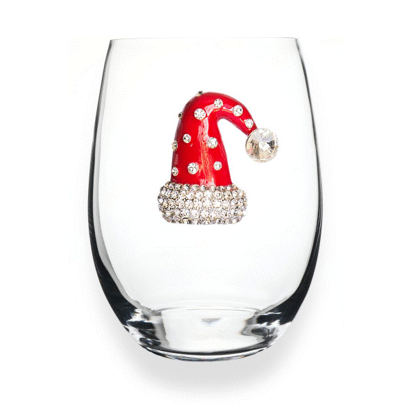 Christmas Hat Stemless Wine Glass Dickinson Jewelers Dunkirk, MD