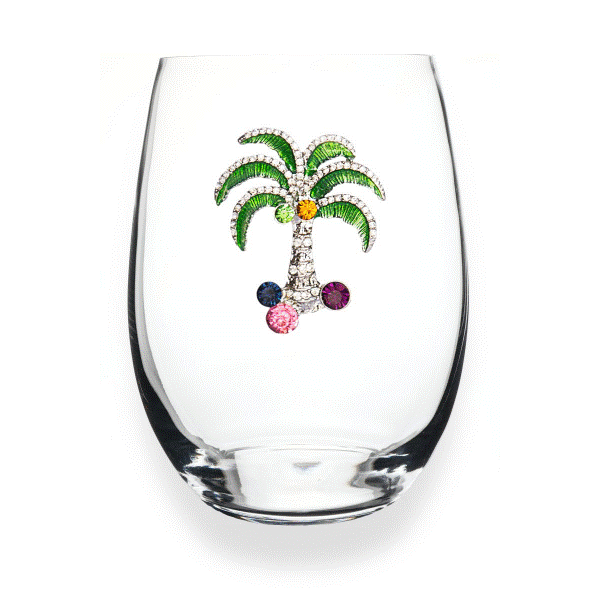 Palm Tree Stemless Wine Glass Dickinson Jewelers Dunkirk, MD
