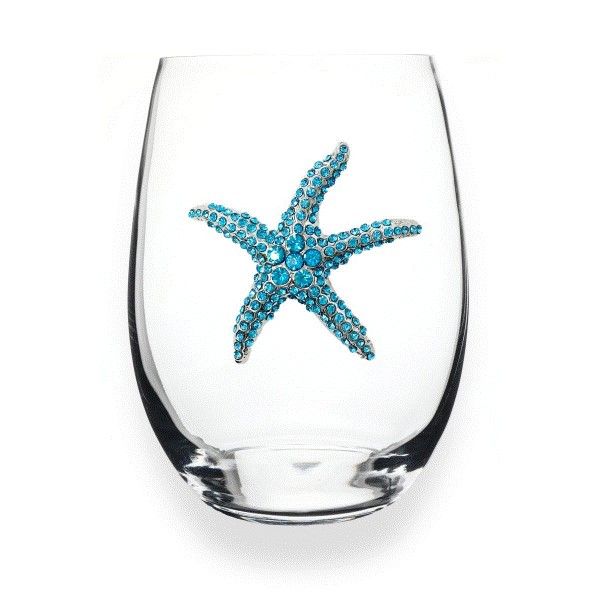 Blue Starfish Stemless Wine Glass Dickinson Jewelers Dunkirk, MD