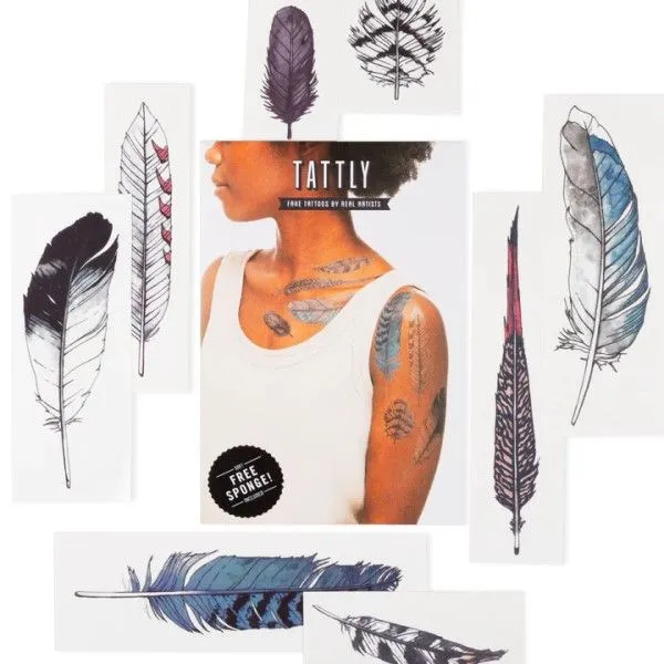 Watercolor Feather Temporary Tattoo Set Dickinson Jewelers Dunkirk, MD