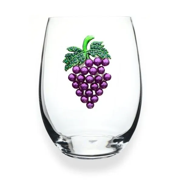 Purple Grapes Stemless Wine Glass Dickinson Jewelers Dunkirk, MD