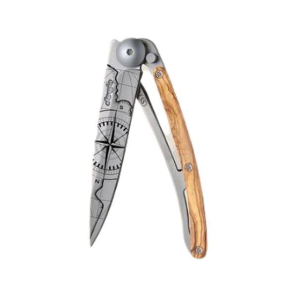 Olive Wood / Terra Incognita Laser Engraved Knife Dickinson Jewelers Dunkirk, MD