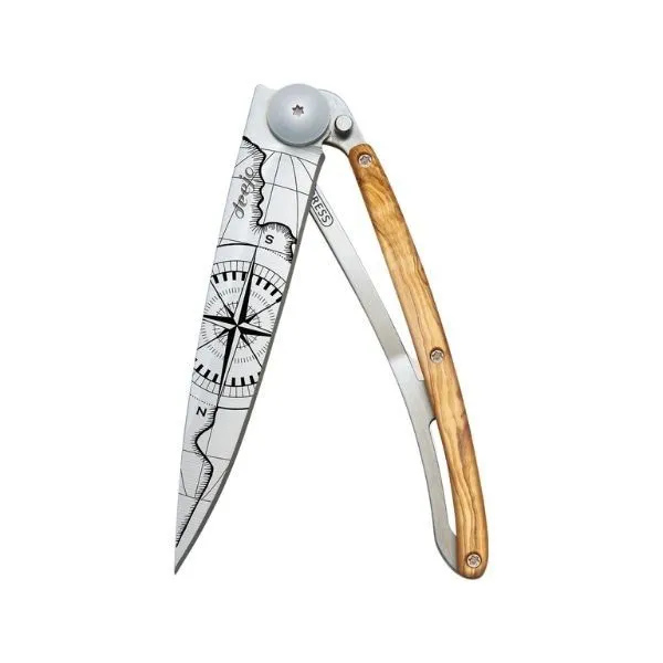 Olive Wood / Terra Incognita Laser Engraved Knife Dickinson Jewelers Dunkirk, MD