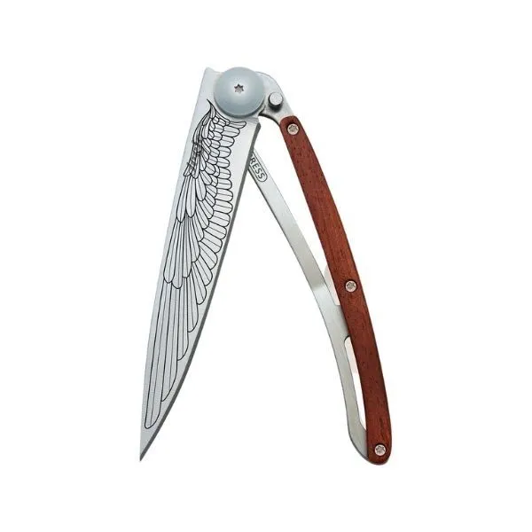 Coral Wood / Wing Laser Engraved Knife Dickinson Jewelers Dunkirk, MD