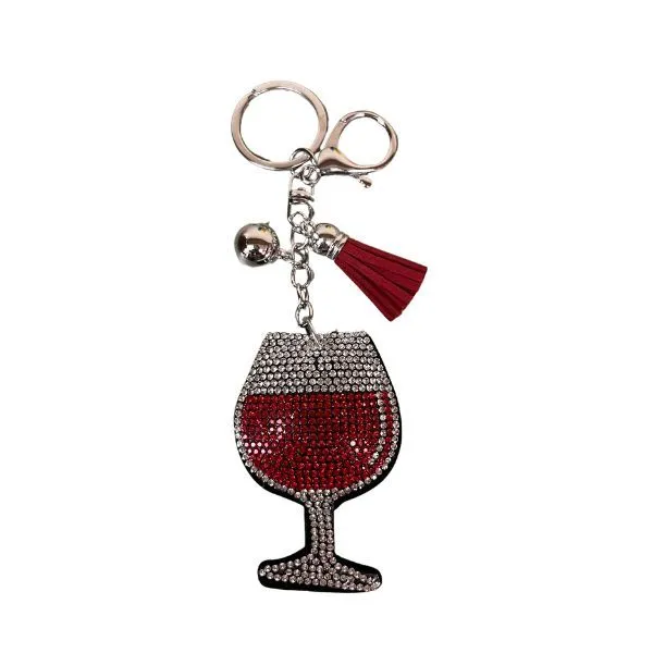 Red Wine Glass Cushion Keychain Dickinson Jewelers Dunkirk, MD