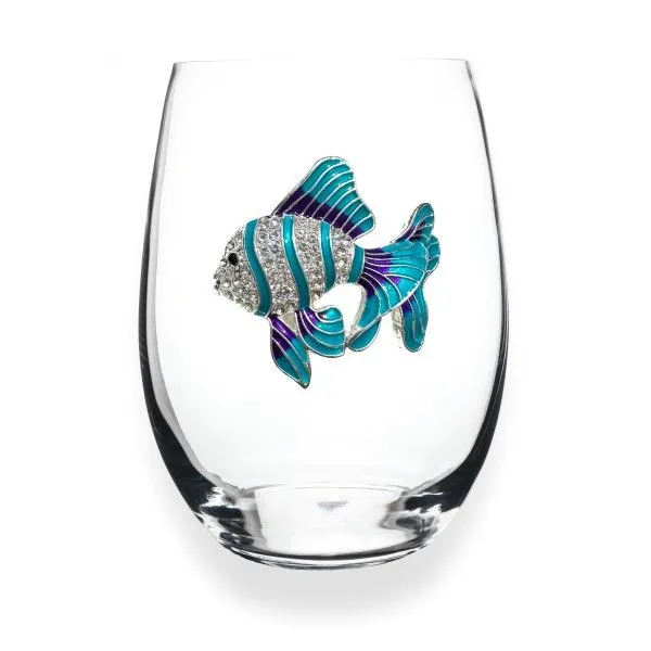 Striped Fish Jeweled Stemless Wine Glass Dickinson Jewelers Dunkirk, MD