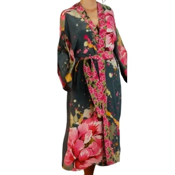 Luxe Painted Peony Kimono Gown Dickinson Jewelers Dunkirk, MD