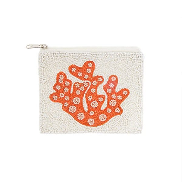 Handmade Coral Seed Bead Coin Pouch Dickinson Jewelers Dunkirk, MD