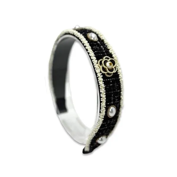 Black Pearls and Flowers Jeweled Headband Dickinson Jewelers Dunkirk, MD