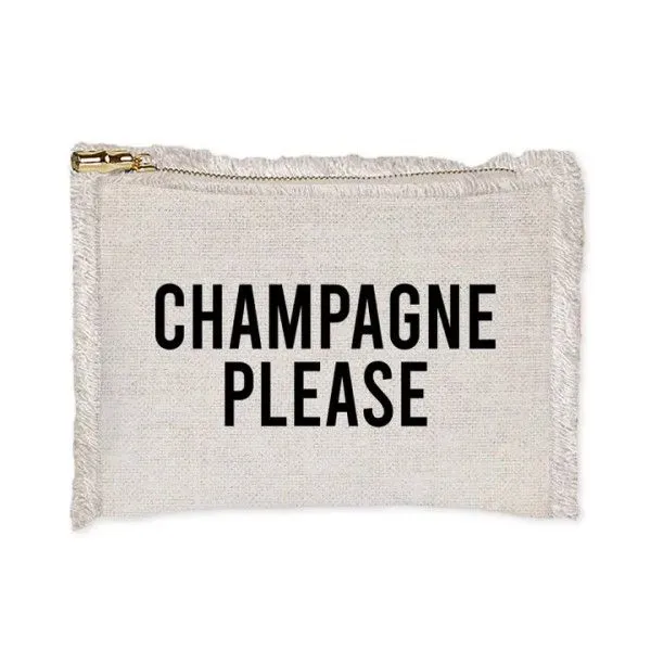 Champagne Please Linen Fringe Flat Zip Dickinson Jewelers Dunkirk, MD