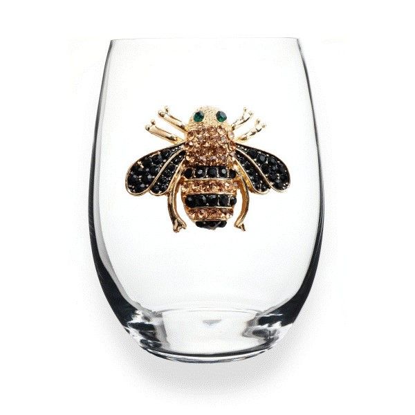 Jeweled Stemless Wine Glass in Queen Bee Theme Dickinson Jewelers Dunkirk, MD