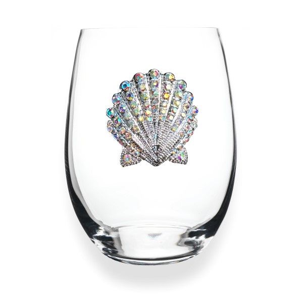 Jeweled Seashell Stemless Wine Glass Dickinson Jewelers Dunkirk, MD