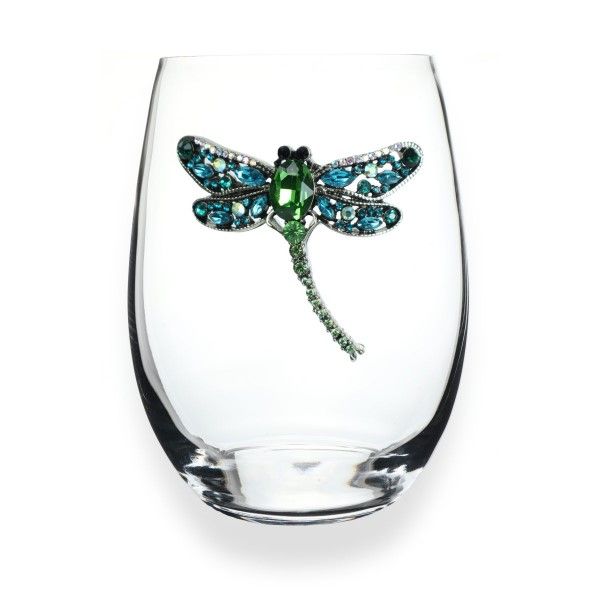 Jeweled Dragonfly Stemless Wine Glass Dickinson Jewelers Dunkirk, MD