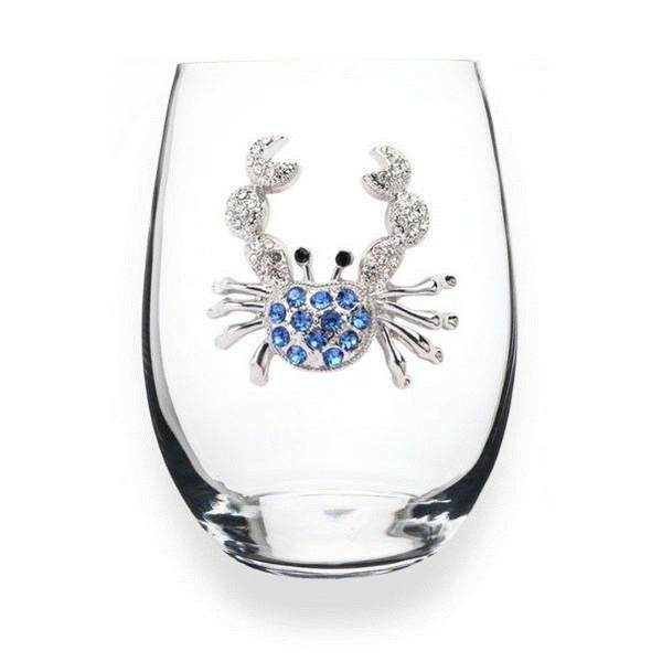 Blue Crab Stemless Wine Glass Dickinson Jewelers Dunkirk, MD