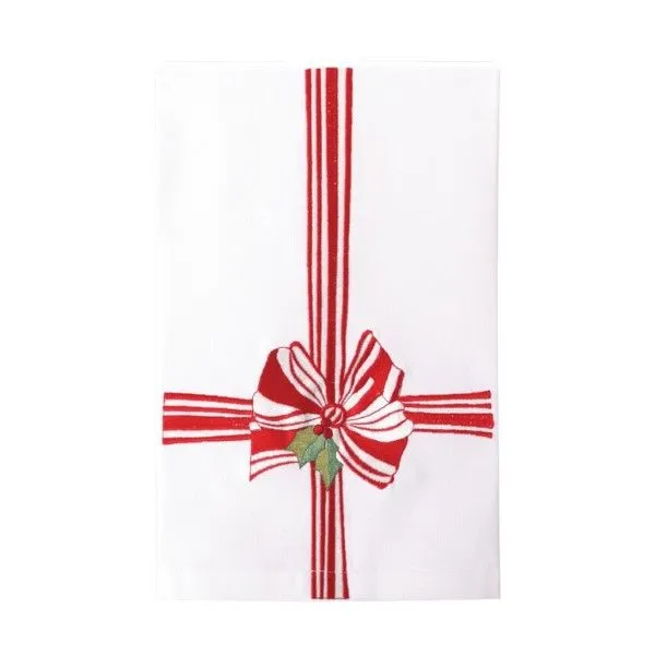 Red Ribbon Embroidered Kitchen Towel Dickinson Jewelers Dunkirk, MD