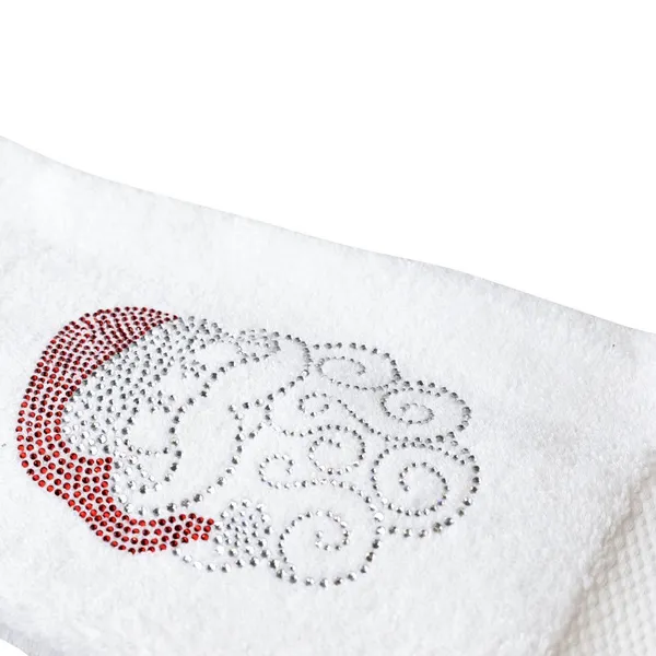 Sparkling Santa Hand Towel - White Image 2 Dickinson Jewelers Dunkirk, MD