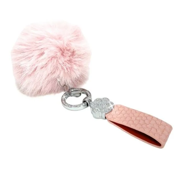 Jacqueline Kent Faux Fur Fantasy Pendant Keychain in Pink Dickinson Jewelers Dunkirk, MD