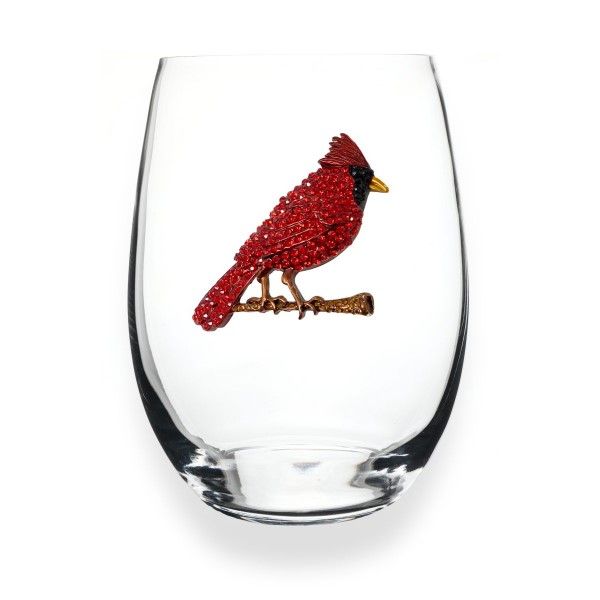 Jeweled Cardinal Stemless Wine Glass Dickinson Jewelers Dunkirk, MD