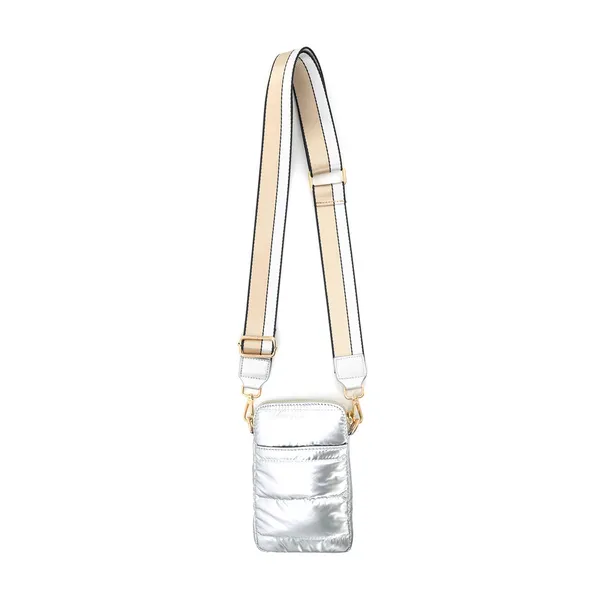 Silver Puffer Crossbody Cellphone Holder Dickinson Jewelers Dunkirk, MD