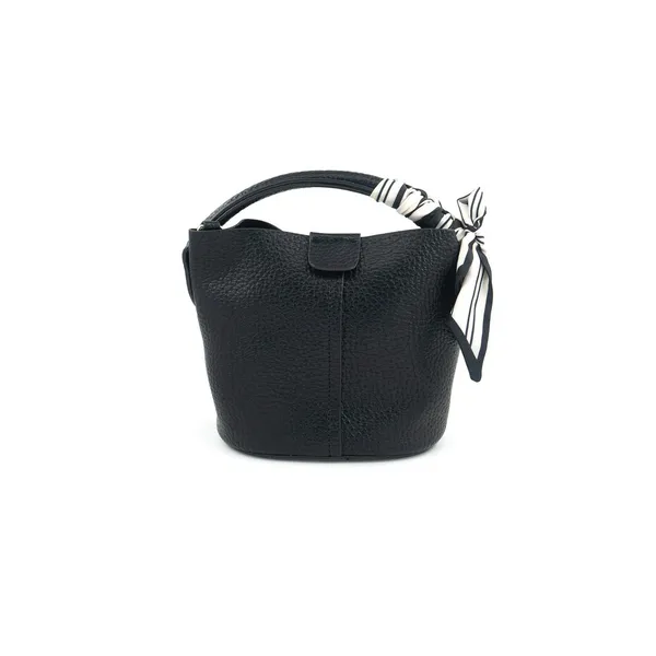 Black Vegan Leather Small Bucket Bag Dickinson Jewelers Dunkirk, MD