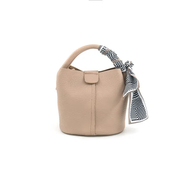 Beige Vegan Leather Small Bucket Bag Dickinson Jewelers Dunkirk, MD