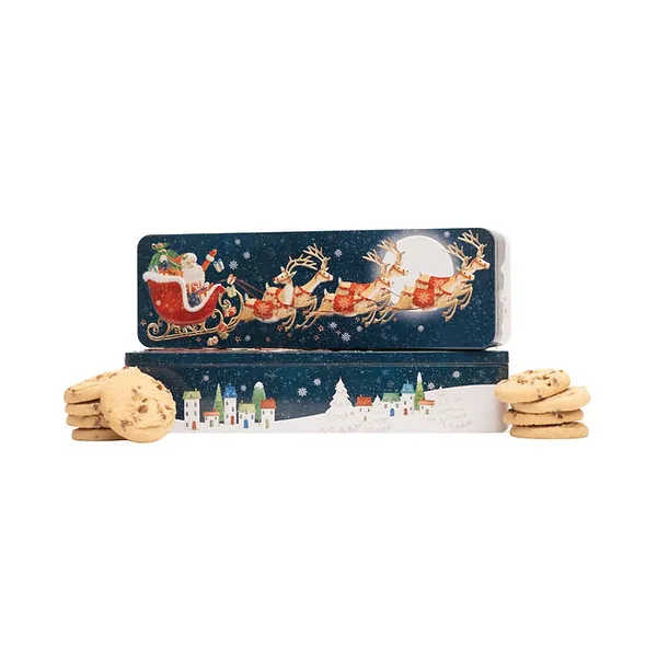 Christmas Flying Santa Tin - Milk Chocolate Chip Biscuits Dickinson Jewelers Dunkirk, MD