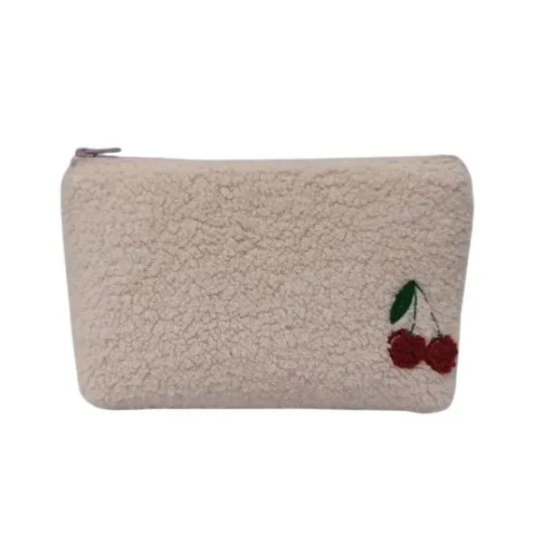 Pink Fluffy Red Cherries Cosmetic Bag Dickinson Jewelers Dunkirk, MD