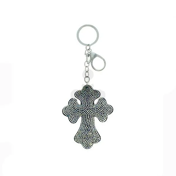 Boutique Gifts Multicolor Crystal Cross Puff Keychain Dickinson Jewelers Dunkirk, MD