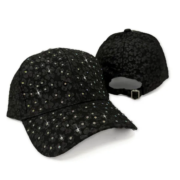 Jacqueline Kent Black Flowers and Crystals Ball Cap Dickinson Jewelers Dunkirk, MD