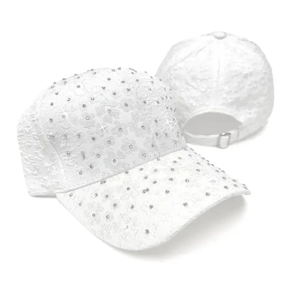 Jacqueline Kent White Flowers and Crystals Ball Cap Dickinson Jewelers Dunkirk, MD
