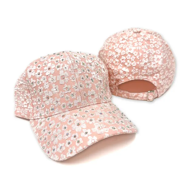 Jacqueline Kent Pink Flowers and Crystals Ball Cap Dickinson Jewelers Dunkirk, MD