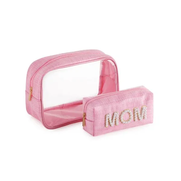 Pink "Mom" Set of 2 Cosmetic Cases Dickinson Jewelers Dunkirk, MD