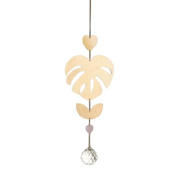Suncatcher - Monstera Leaf and Rose Quartz Dickinson Jewelers Dunkirk, MD