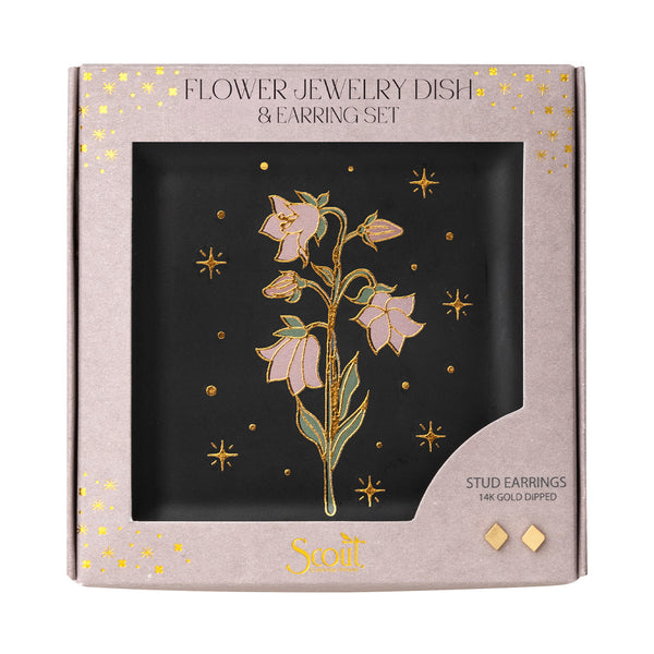 Jewelry Dish & Stud Earring Set Flower/Black Dickinson Jewelers Dunkirk, MD