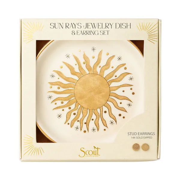 Sun Rays/Cream Jewelry Dish & Stud Earring Set Dickinson Jewelers Dunkirk, MD