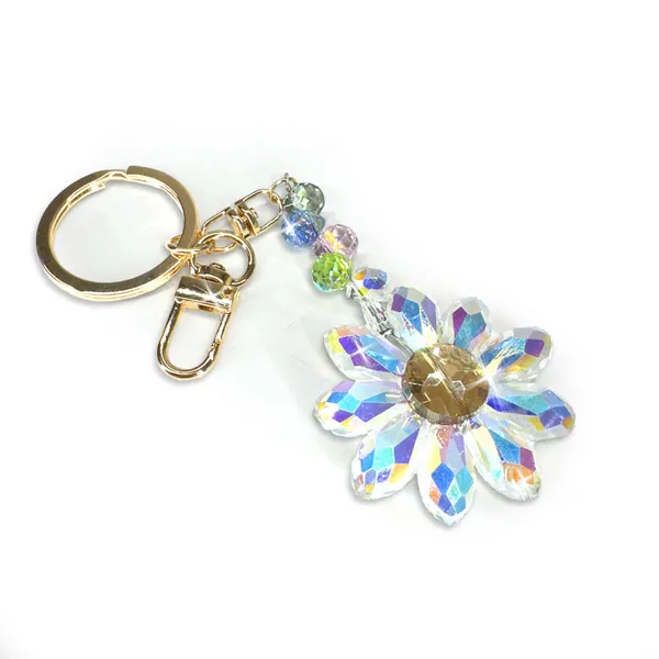 "Flower Power" Clear Multicolor Crystals Daisy Keychain Dickinson Jewelers Dunkirk, MD