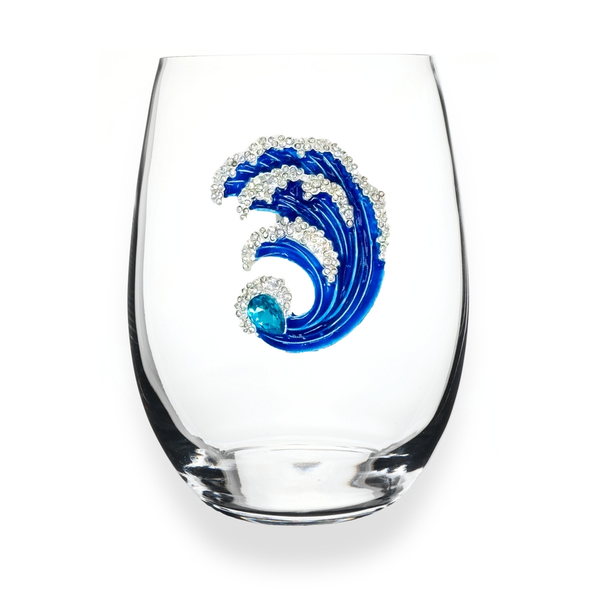 Wave Jeweled Stemless Wine Glass in Boutique Gifts Dickinson Jewelers Dunkirk, MD
