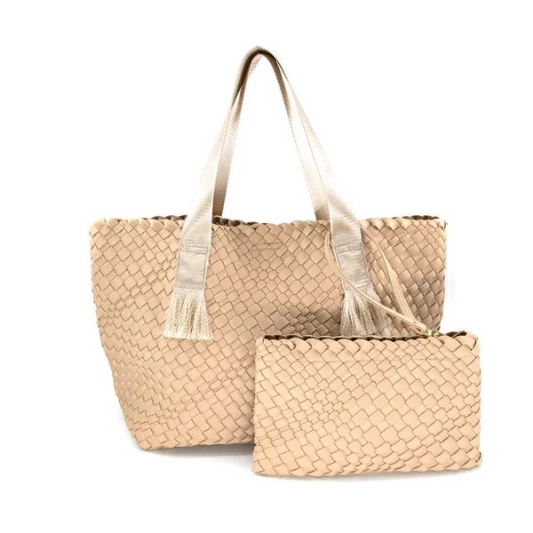 Boutique Gifts Beige Neoprene Bags - Set of 2 Dickinson Jewelers Dunkirk, MD