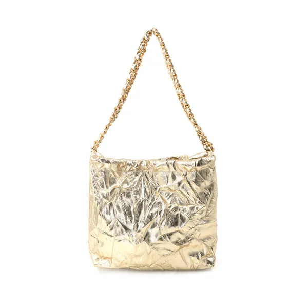Gold Synthetic Leather Bag with Chain Strap Dickinson Jewelers Dunkirk, MD