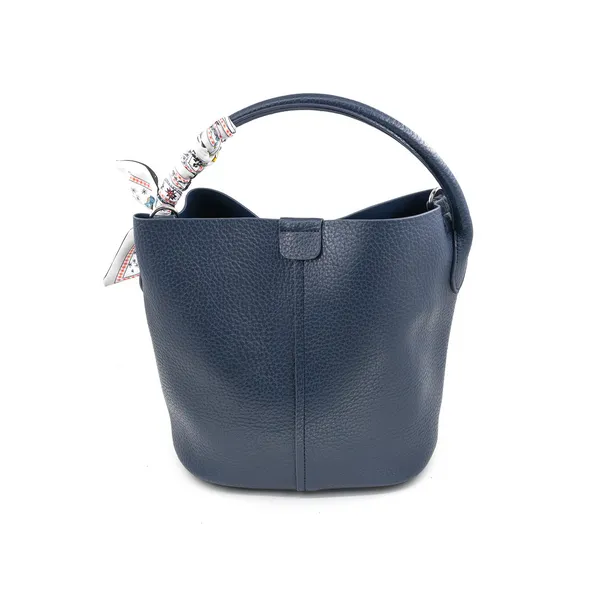 Navy Synthetic Leather Handbag with Scarf Dickinson Jewelers Dunkirk, MD