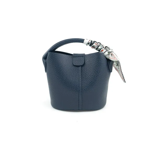 Small Navy Synthetic Leather Handbag with Scarf Dickinson Jewelers Dunkirk, MD